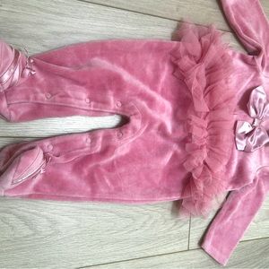 NEW ! First Impressions Baby Girl Ballerina Coverall/ Romper Pink / 3/6 Month